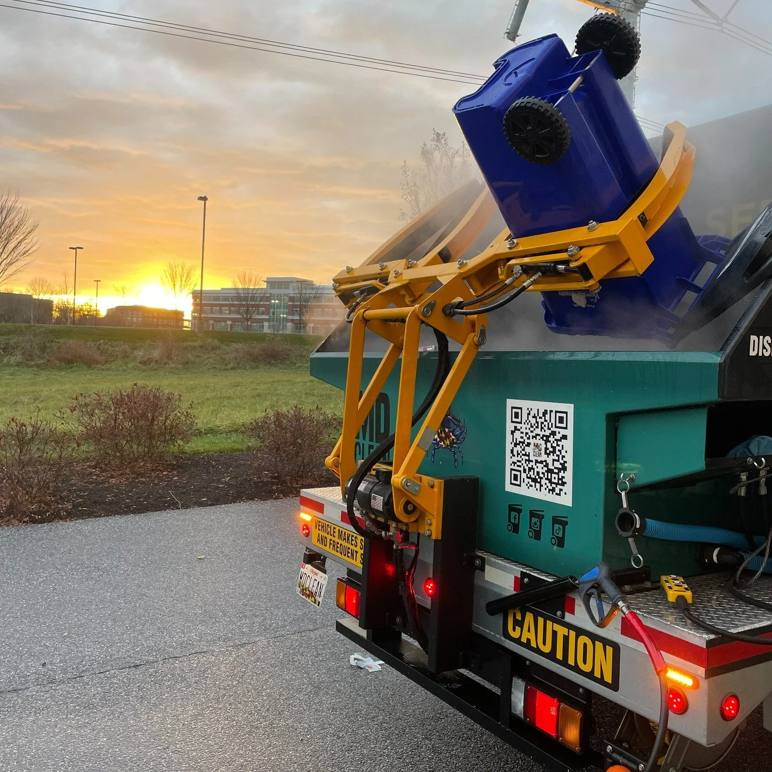 Curbside trash can cleaning and pressure washing service in Columbia Maryland