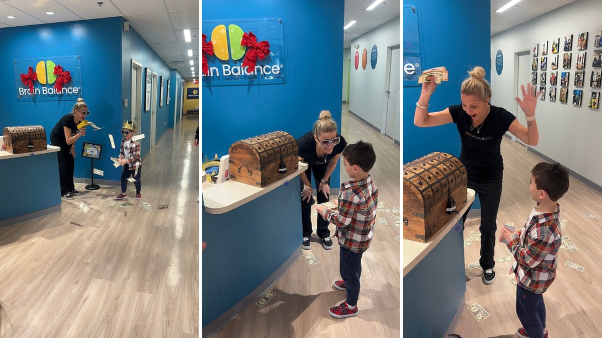 Brain Balance reward system milestone as child unlocks treasure chest in Columbia Maryland