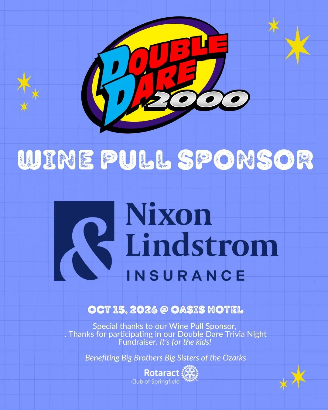🍷 Let's raise a glass to @NIXON &amp; LINDSTROM INSURANCE! 🍷

We&rsquo;re so excited to have Nixon &amp; Lindstrom Insurance joining us as a Wine Pull Sponsor for the 10th Annual Double Dare Fundraiser!

Their support helps make this fun-filled nig