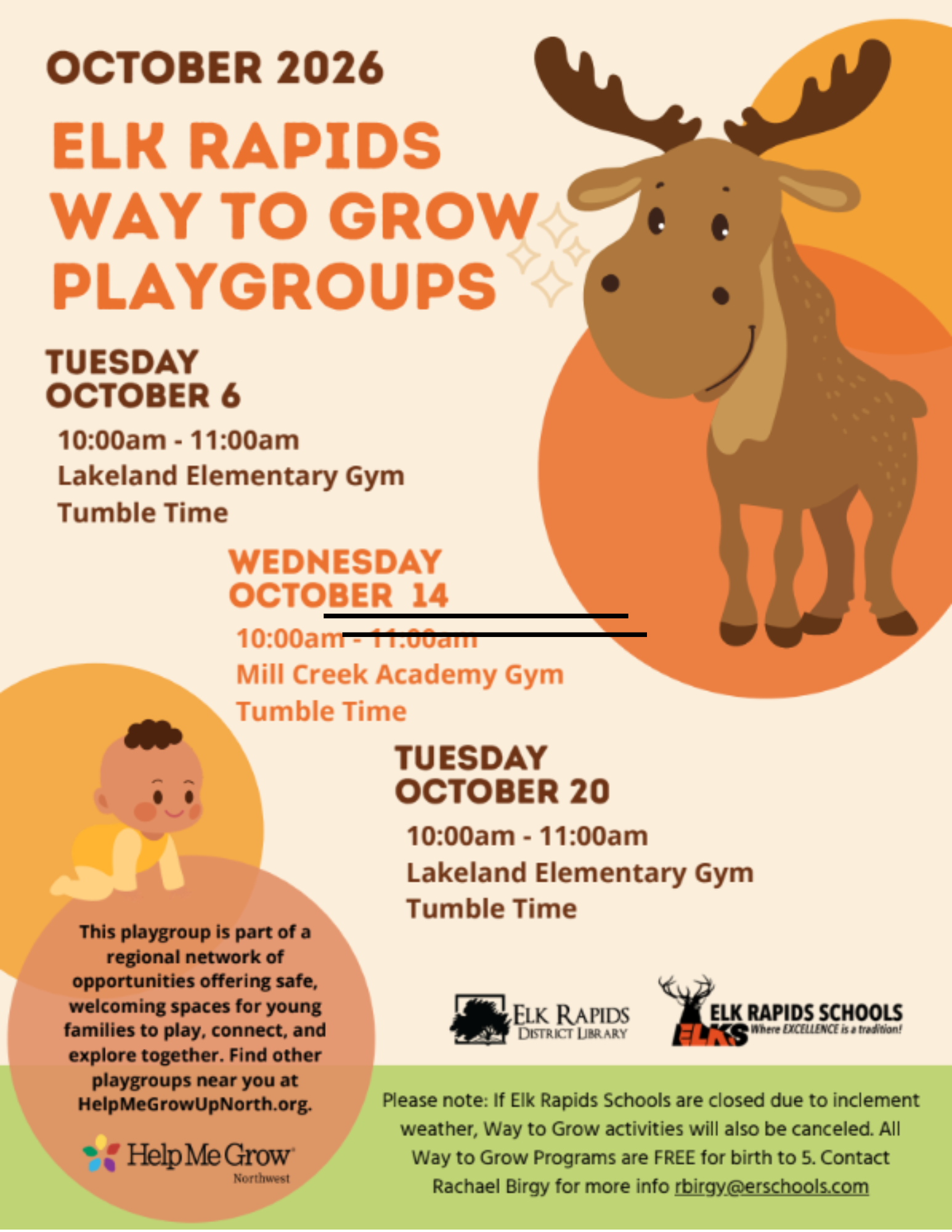 Way to Grow Playgroup Tumble Time @ Mill Creek Academy Gym