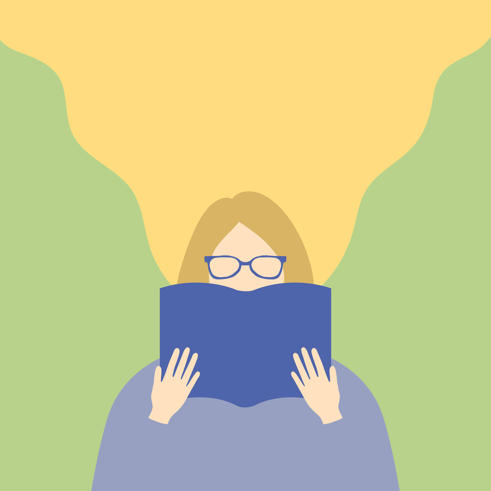 Silhouette of a tree and open book on green circle background