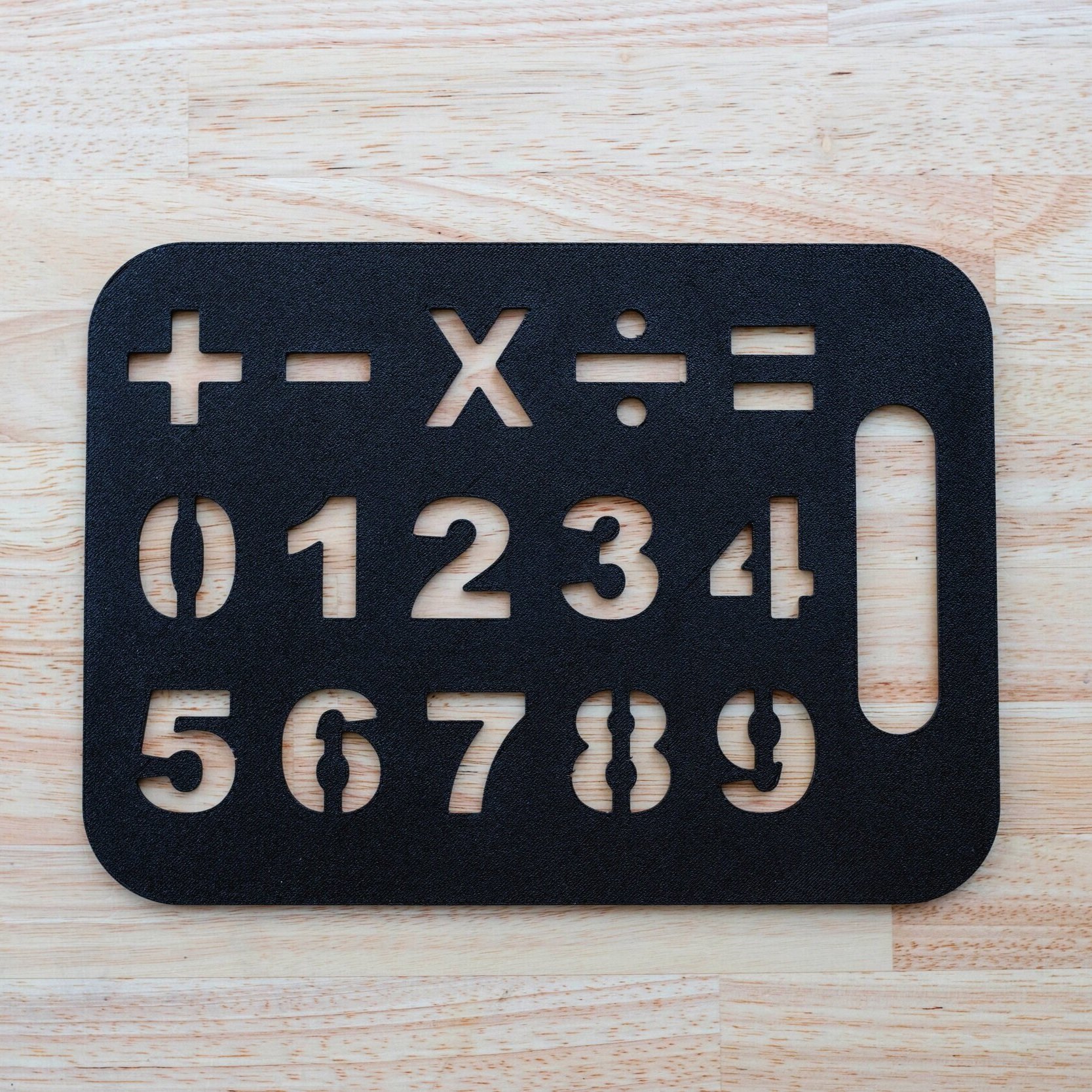 Number Board Stencil w/Math Symbols