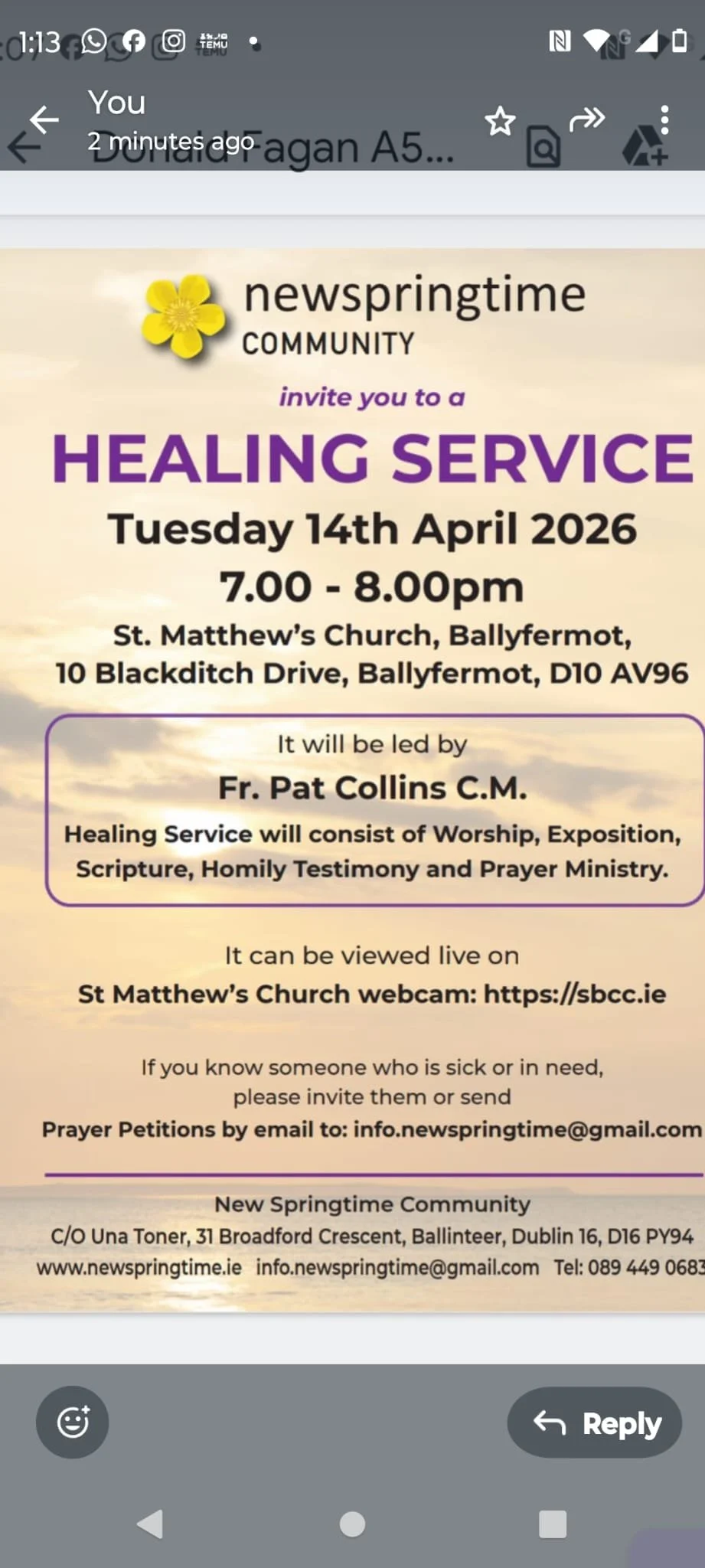Monthly Healing Service
