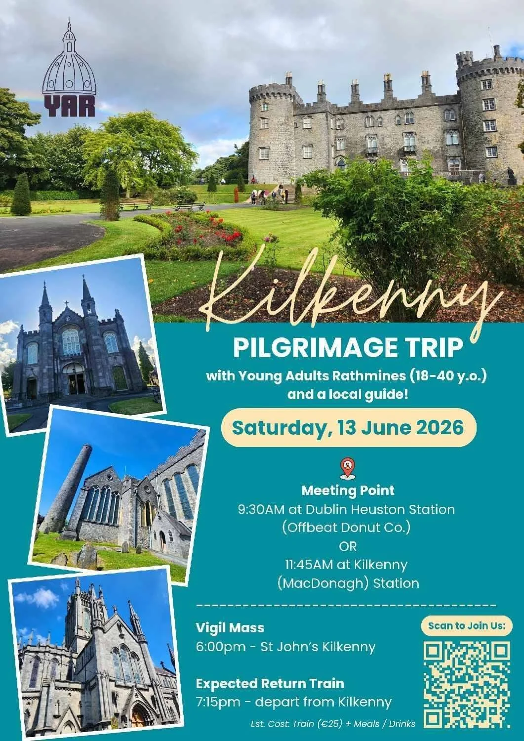 KILKENNY PILGRIMAGE DAY TRIP for YOUNG ADULTS