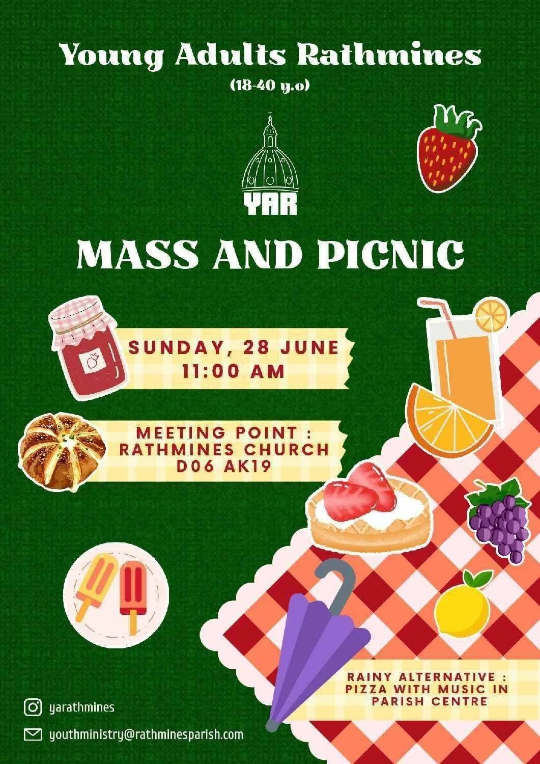 YOUNG ADULTS RATHMINES - Mass &amp; Picnic