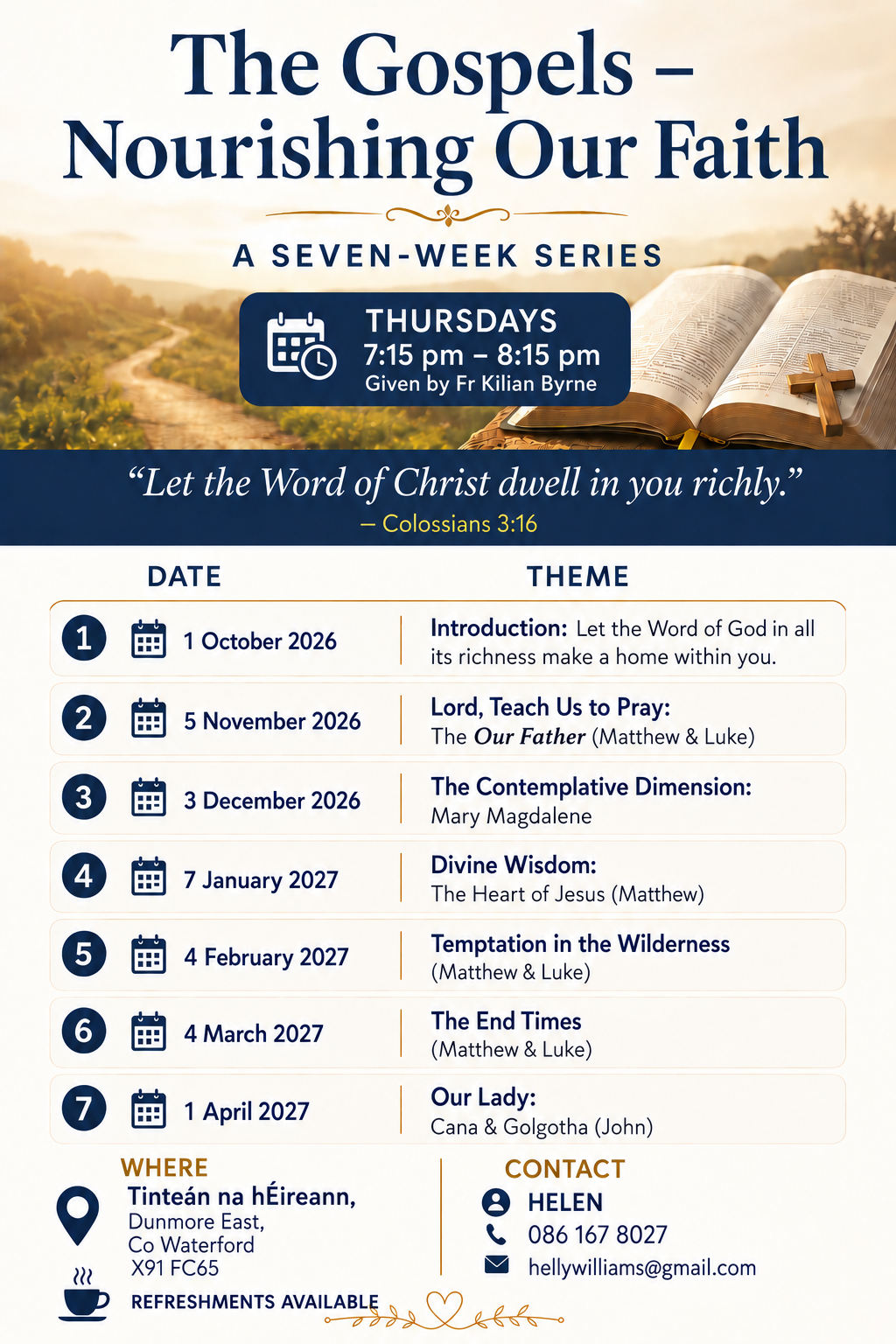 THE GOSPELS - NOURISHING OUR FAITH - (Monthly Meeting)) Waterford