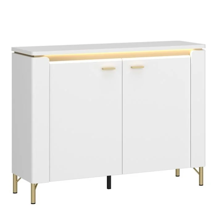 Lazio Sideboard 2 Door in Alpine White/White Gloss