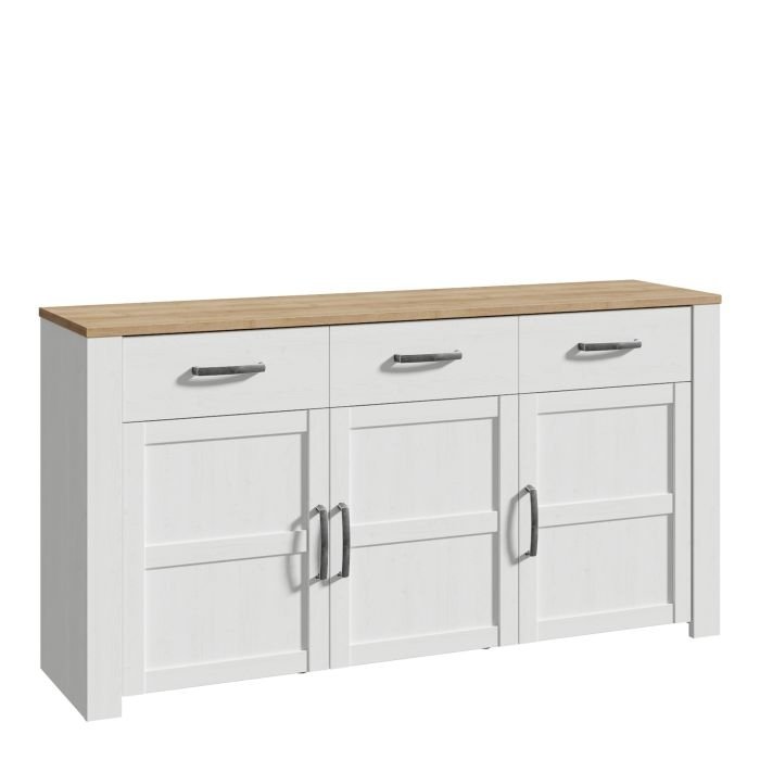 Bohol Sideboard 3 Drawer 3 Door in White and Oak