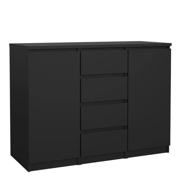 Naia Sideboard with 4 Drawers 2 Doors in Black Matt