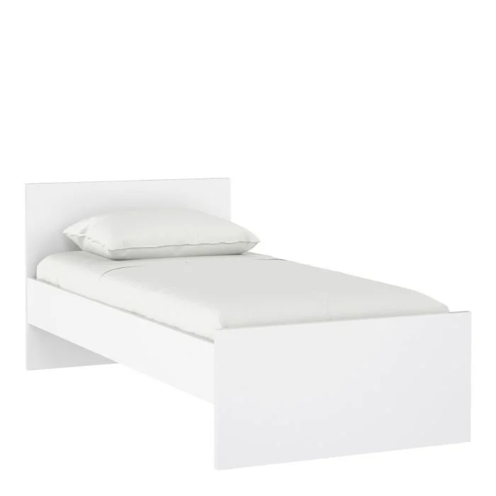 Naia Single Bed 3ft in White High Gloss