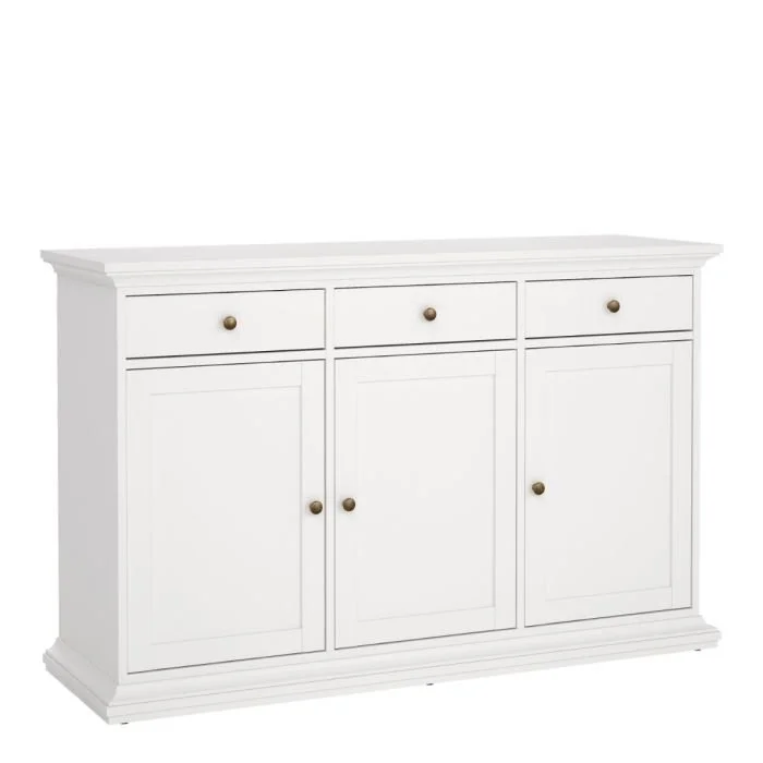 Paris Sideboard with 3 Doors and 3 Drawers in White