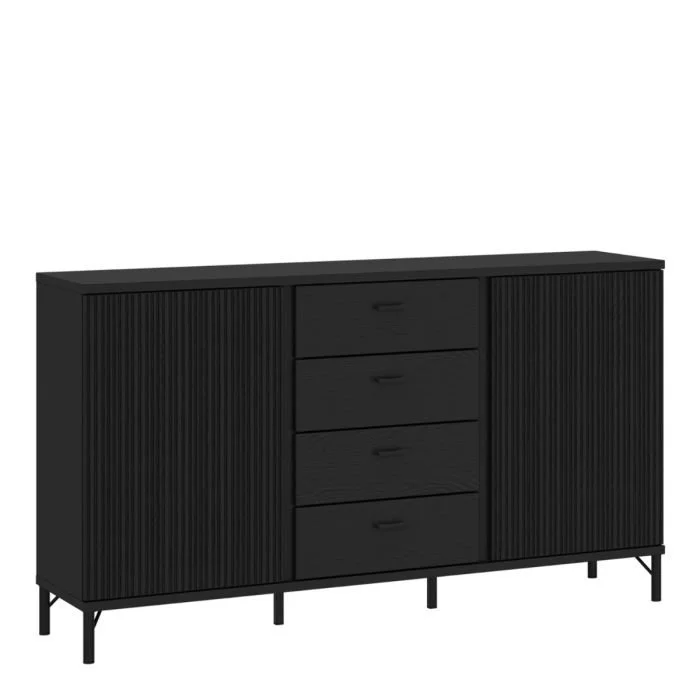 Lusaka Sideboard 2 Door 4 Drawer in Black Graphite