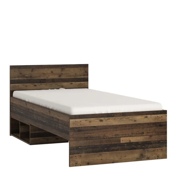 Brooklyn Single Bed 90cm Walnut and Dark Grey