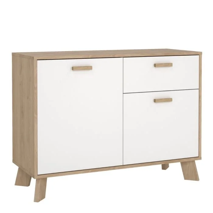 Ikast Sideboard 2 Doors 1 Drawer in Jackson Hickory and White