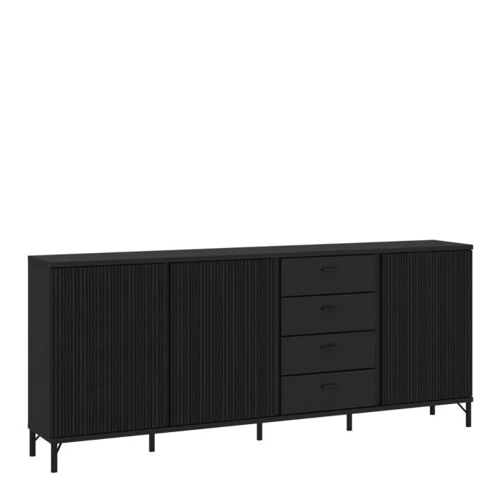 Lusaka Sideboard 3 Door 4 Drawer in Black Graphite