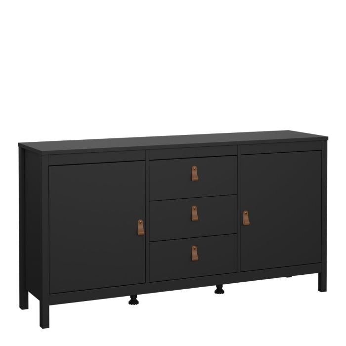 Barcelona Sideboard 2 Doors + 3 Drawers in Matt Black