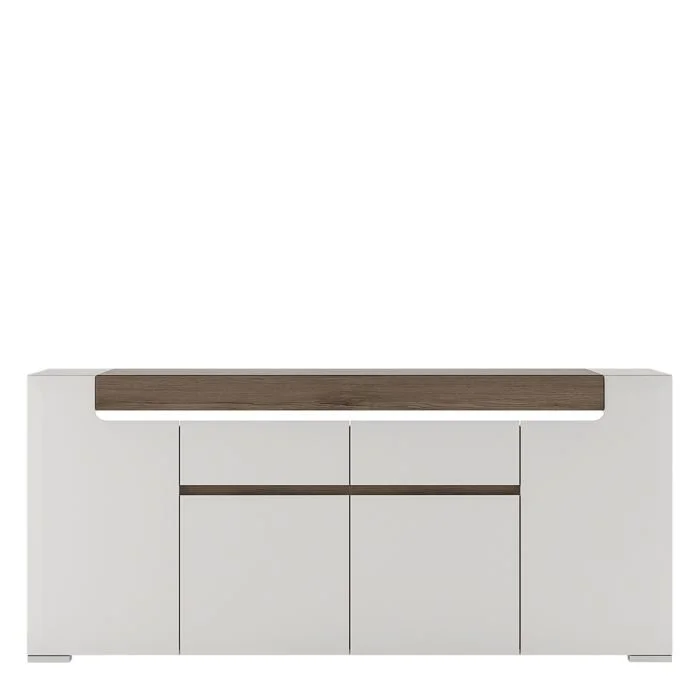 Toronto Wide Sideboard 4 Doors 2 Drawers with LED