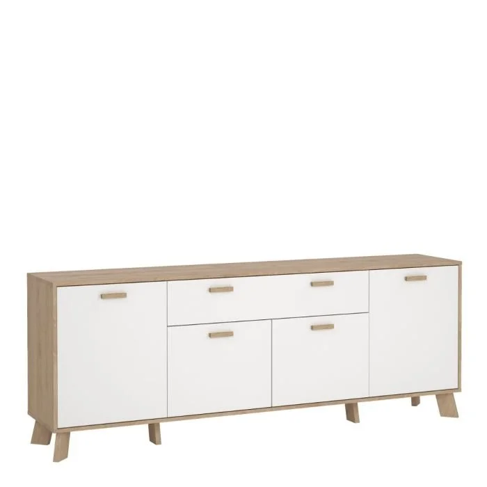 Ikast Sideboard 4 Doors 1 Drawer in Jackson Hickory and White