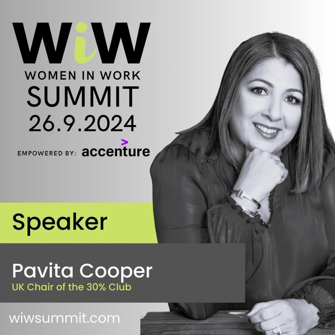 🆕SPEAKER ALERT🔔 

Pavita Cooper, UK Chair of the @30percentclub, joins our speaker line-up at the Women in Work Summit. 

Pavita is a leading advocate for greater female representation at board and executive levels across Britain's top companies. W