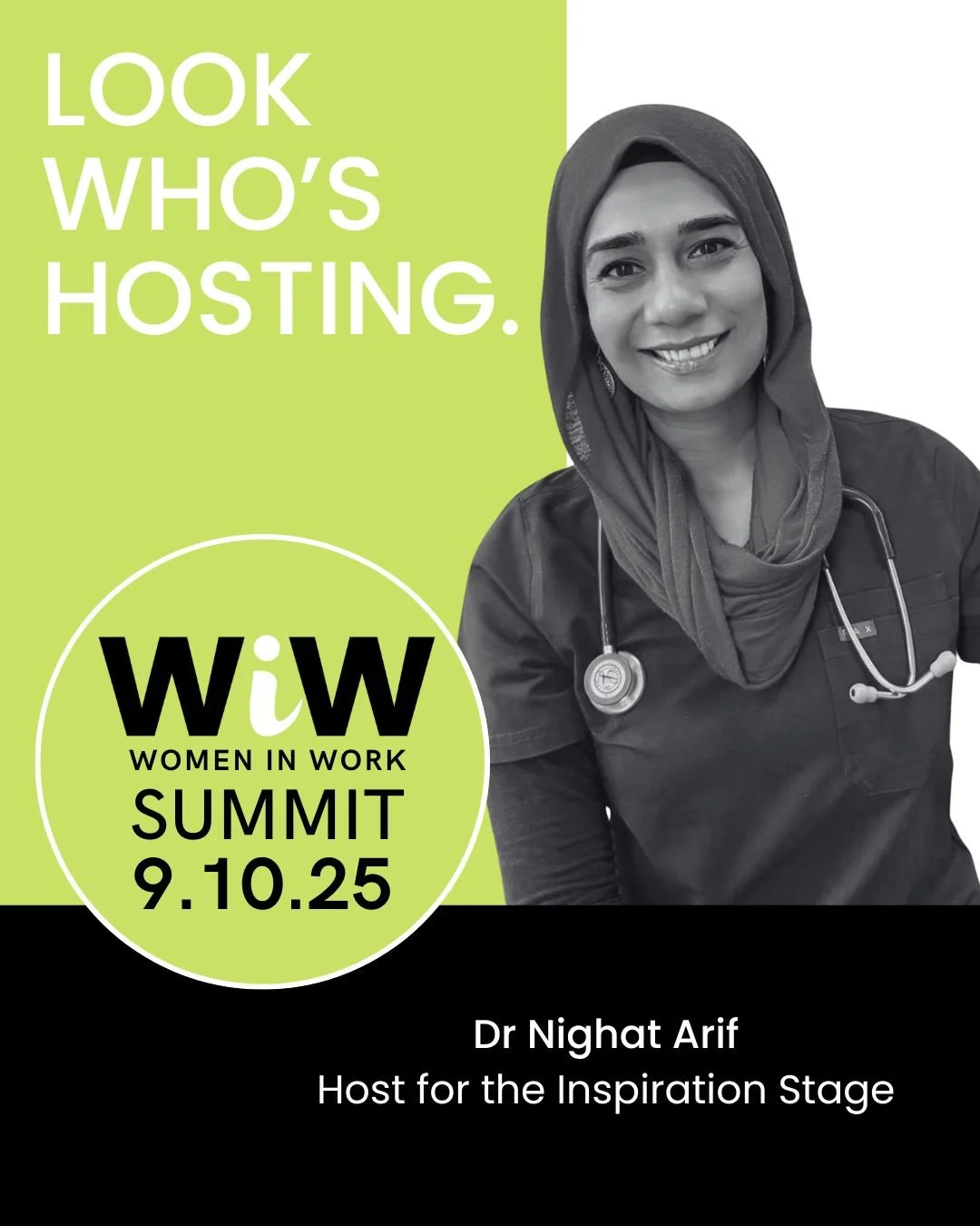 We&rsquo;re delighted to welcome Dr Nighat Arif ( @drnighatarif ) back as our host for the Women in Work Summit 2025. 🌟

With her energy, authority and warmth, Dr Nighat will once again expertly guide us through the day - making sure conversations f
