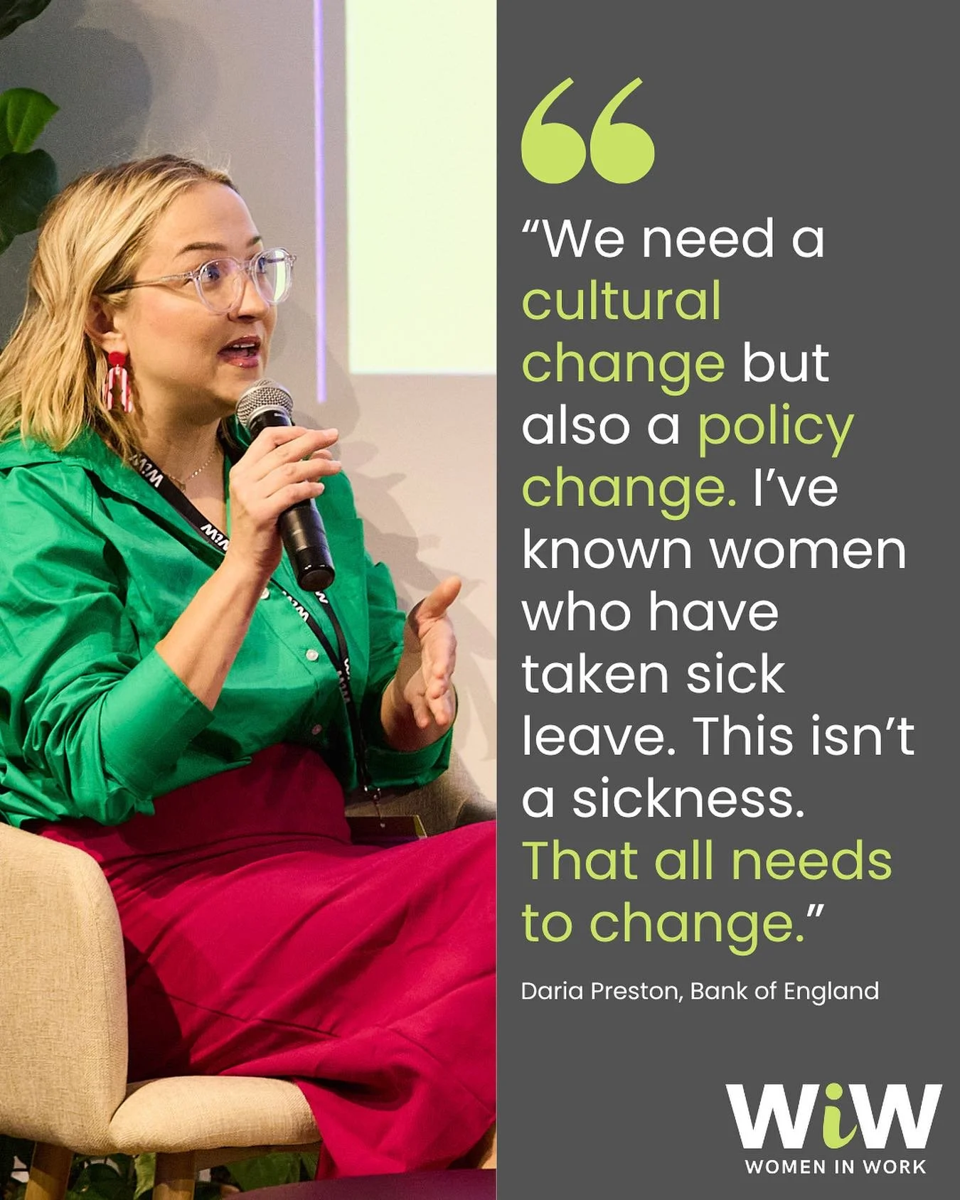 At last week&rsquo;s&nbsp;Women in Work Summit, we heard a moving contribution from&nbsp;Daria Preston, Change &amp; Transition Lead for the Bank-wide Skills &amp; Talent team at the&nbsp;Bank of England, during our panel &lsquo;Periods, Pregnancy an