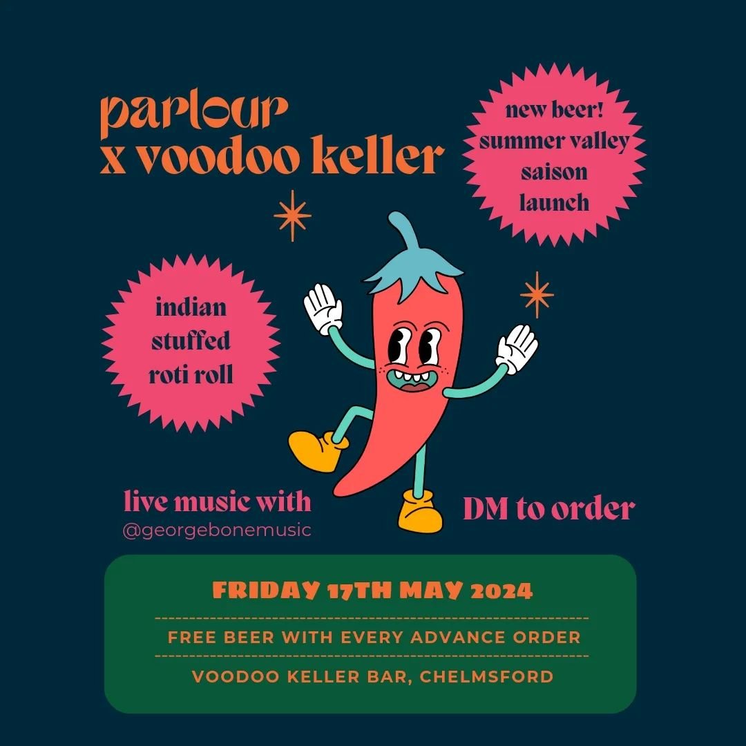 pop-up at @voodookellerbar 
17.05
from 5pm
casual eats by me &gt;&gt; menu &gt;&gt;
live music by @georgebonemusic 
free pint of summer saison by @chelmsfordbrewco 
(with advance order only)
bangin cocktails by @nebworth

DM to pre-order
it helps us 