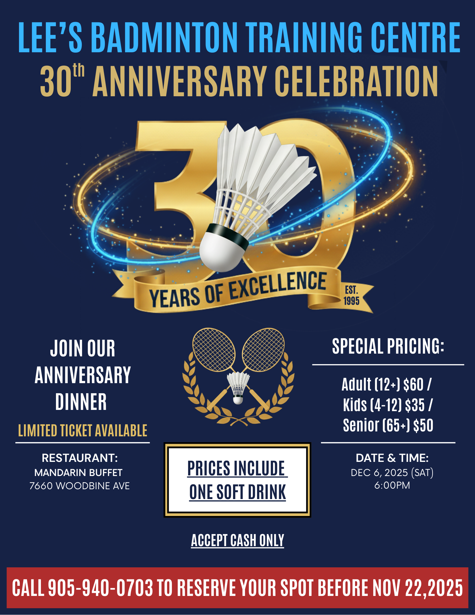 30th Anniversary Dinner
