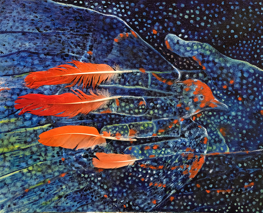 Renata Cruz
Night blossom, 2025
Collage and oil on canvas
20 x 25,5 cm