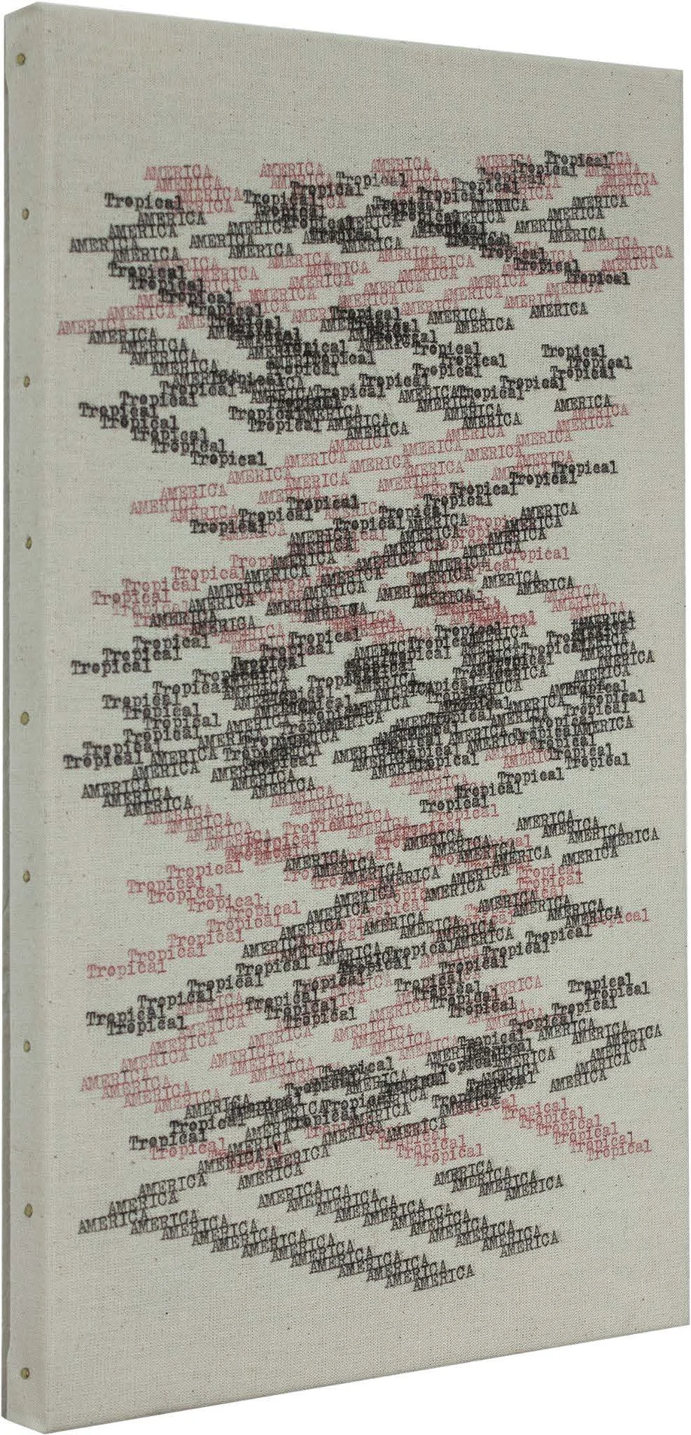 André Azevedo, Poemas Gráficos Series, 2024
Typing on raw cotton and wooden chassis
30cm x 18cm