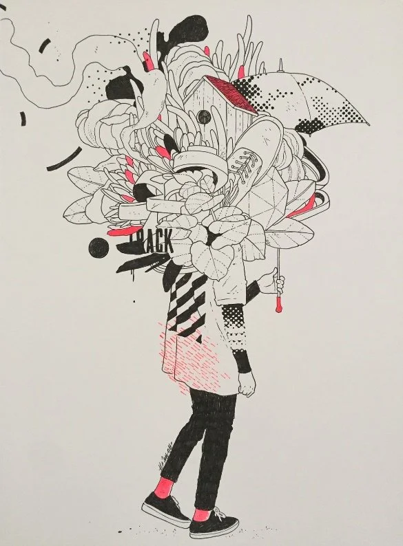 Mateu Velasco, Walking - Original - framed
Media: Indian Ink and acrylic on paper
15 x 21.75"