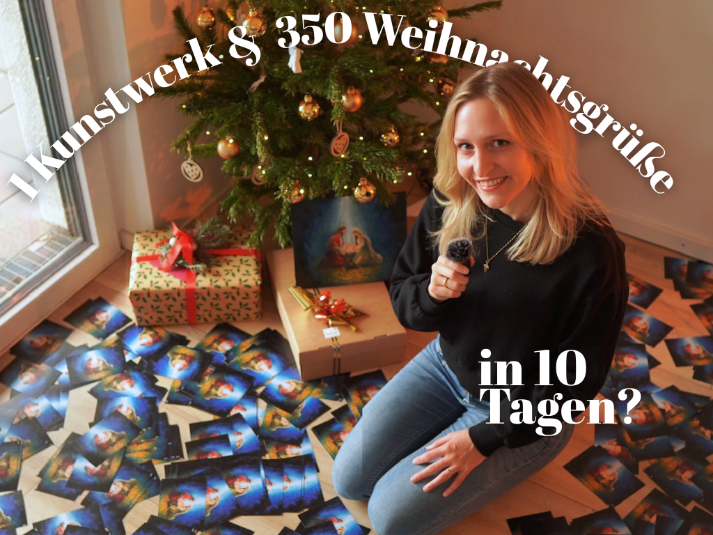 Ich habe mein 1. Weihnachtsmotiv gemalt (&amp; direkt 350x verschenkt 🥳)