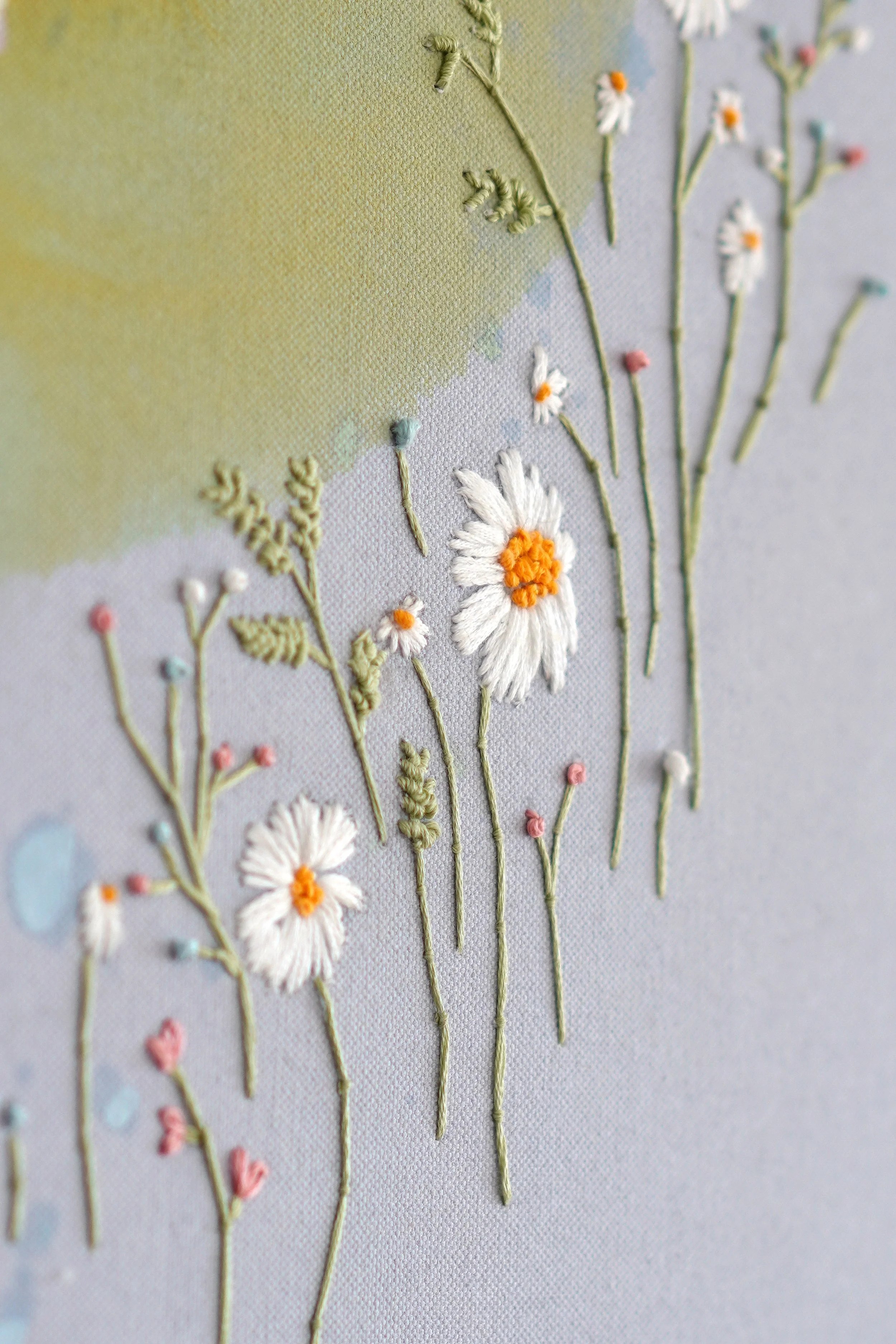 Detailaufnahme von Güte und Barmherzigkeit werden mir folgen mein Leben lang, gemalt in Öl und Acryl mit Blattgold