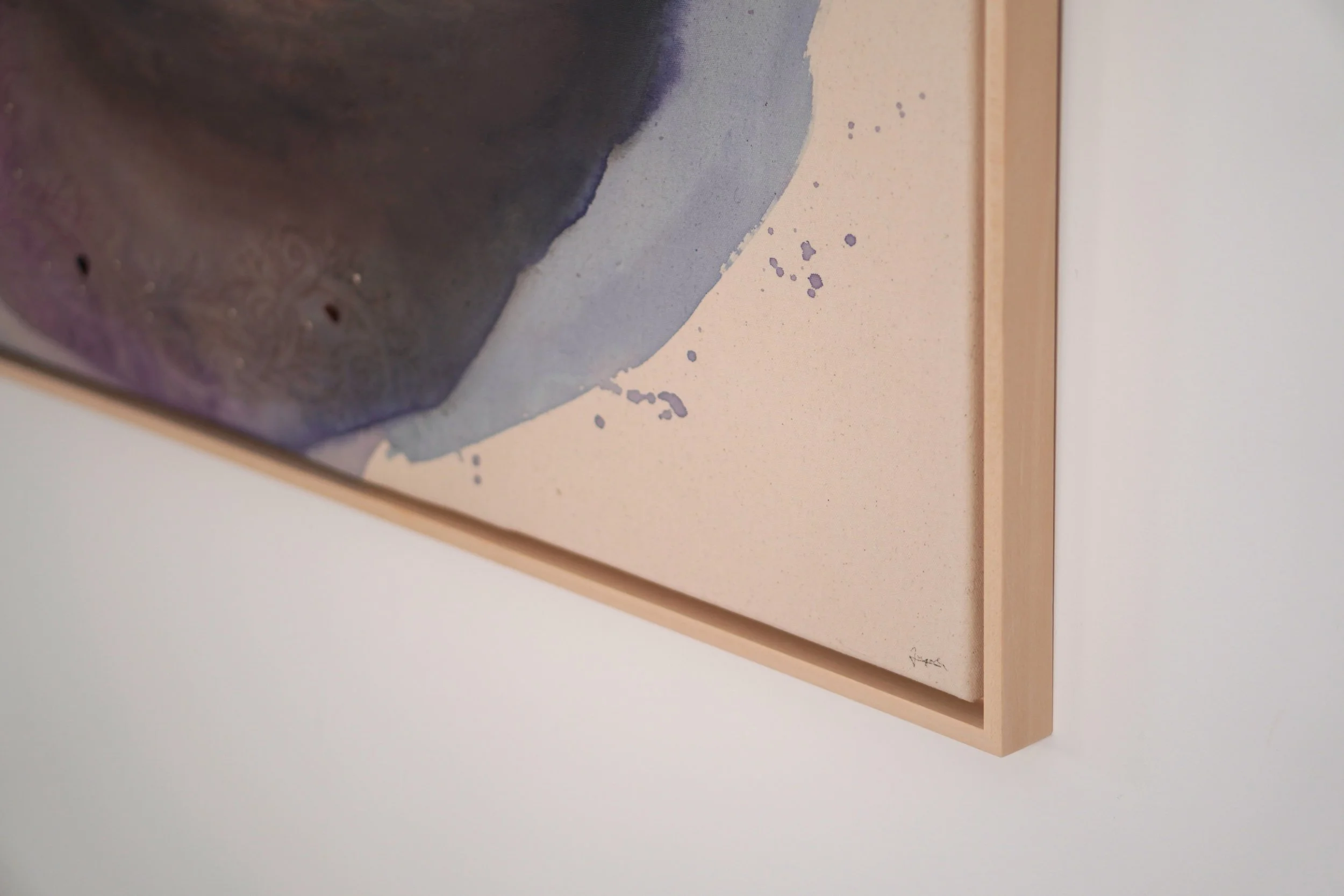 Detailaufnahme von In Seinem Licht, gemalt in Öl und Acryl mit Blattgold