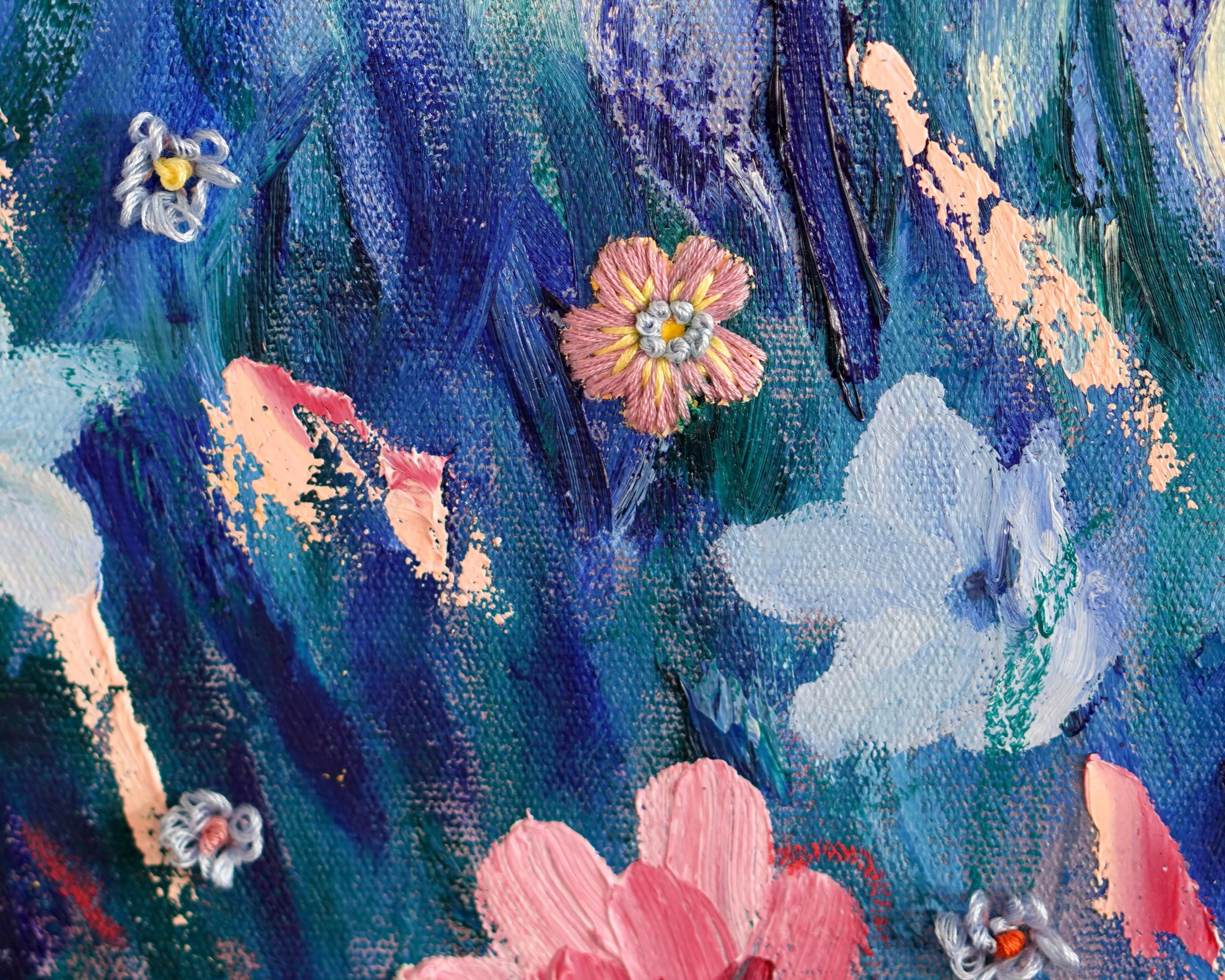 Detailaufnahme von Mir wird nichts mangeln, gemalt in Öl und Acryl mit Blattgold