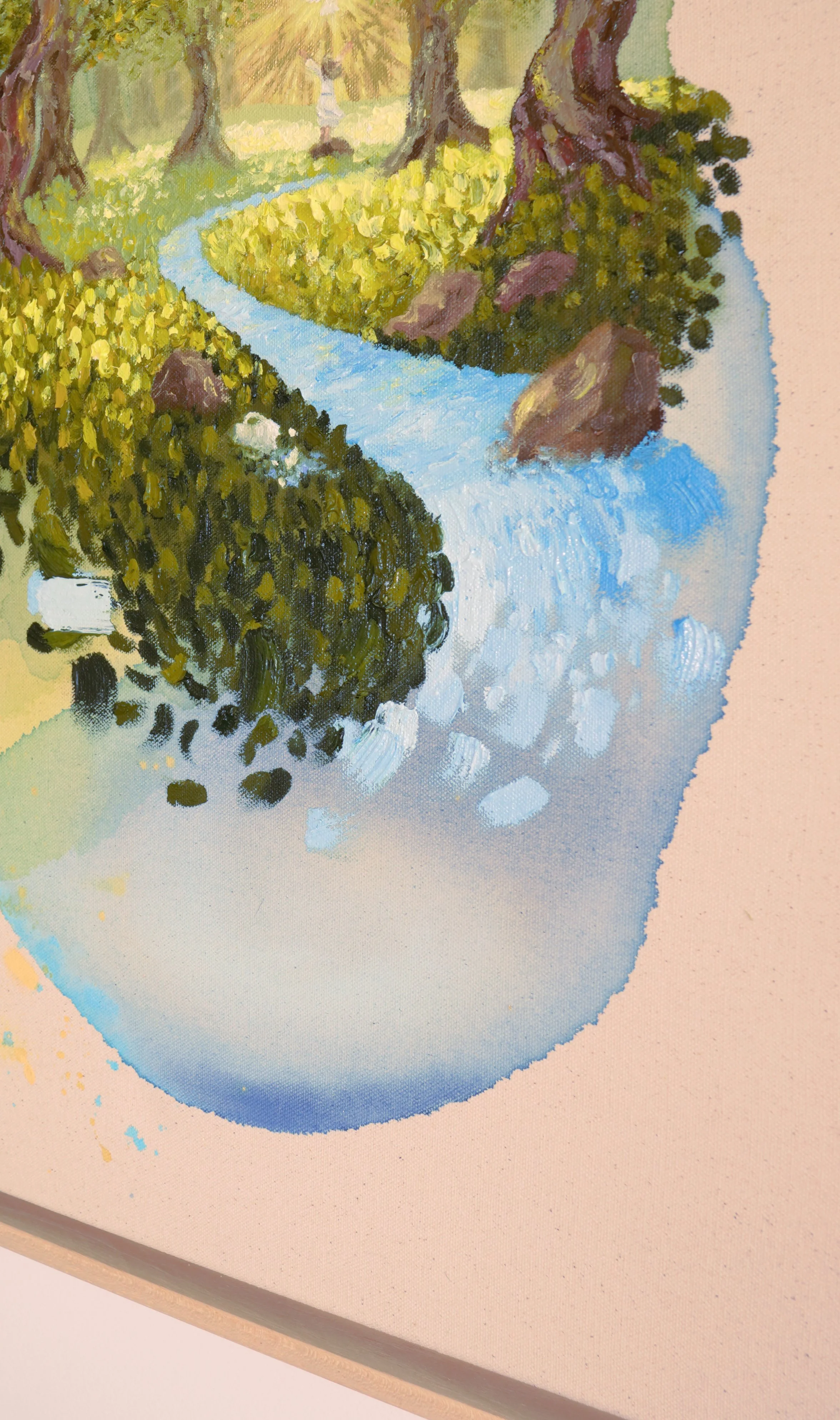 Detailaufnahme von Seine Gnade fließt über mich, gemalt in Öl und Acryl mit Blattgold