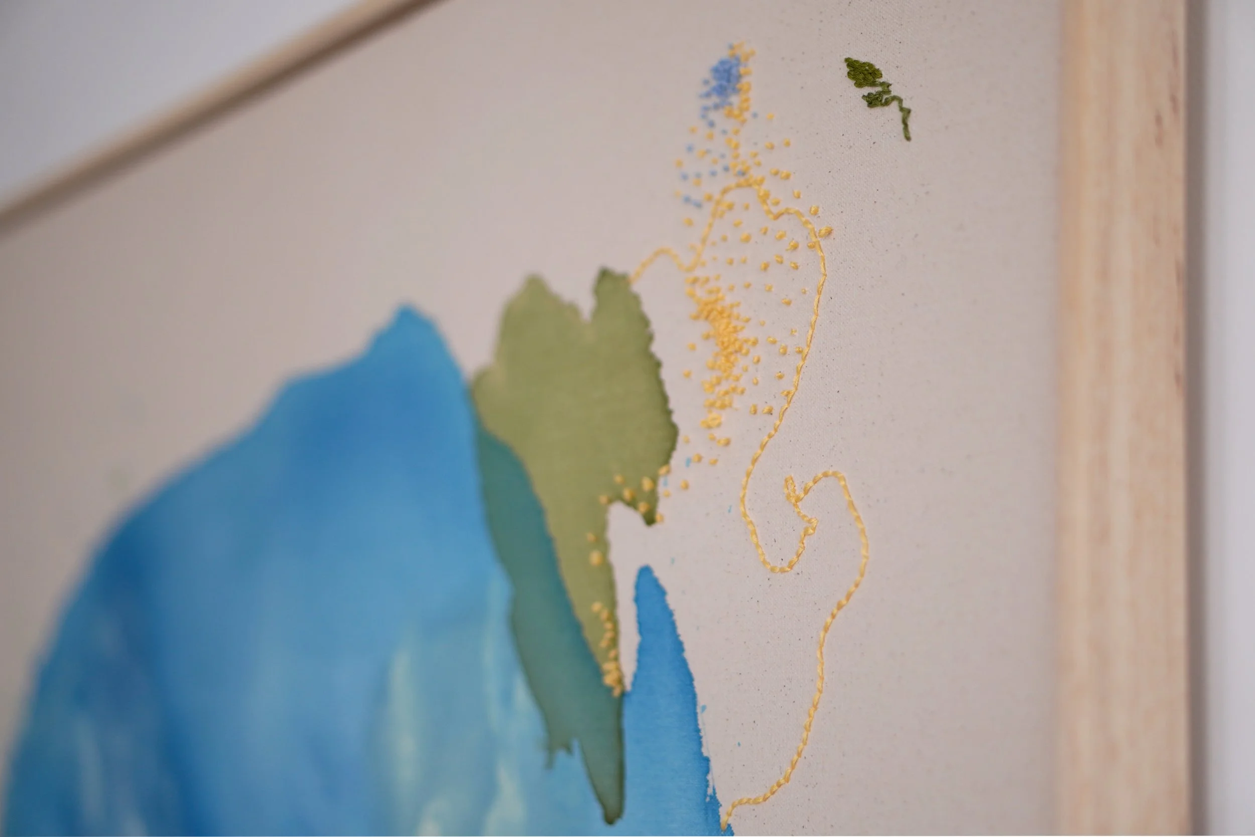 Detailaufnahme von Der Herr ist mein Hirte, gemalt in Öl und Acryl mit Blattgold