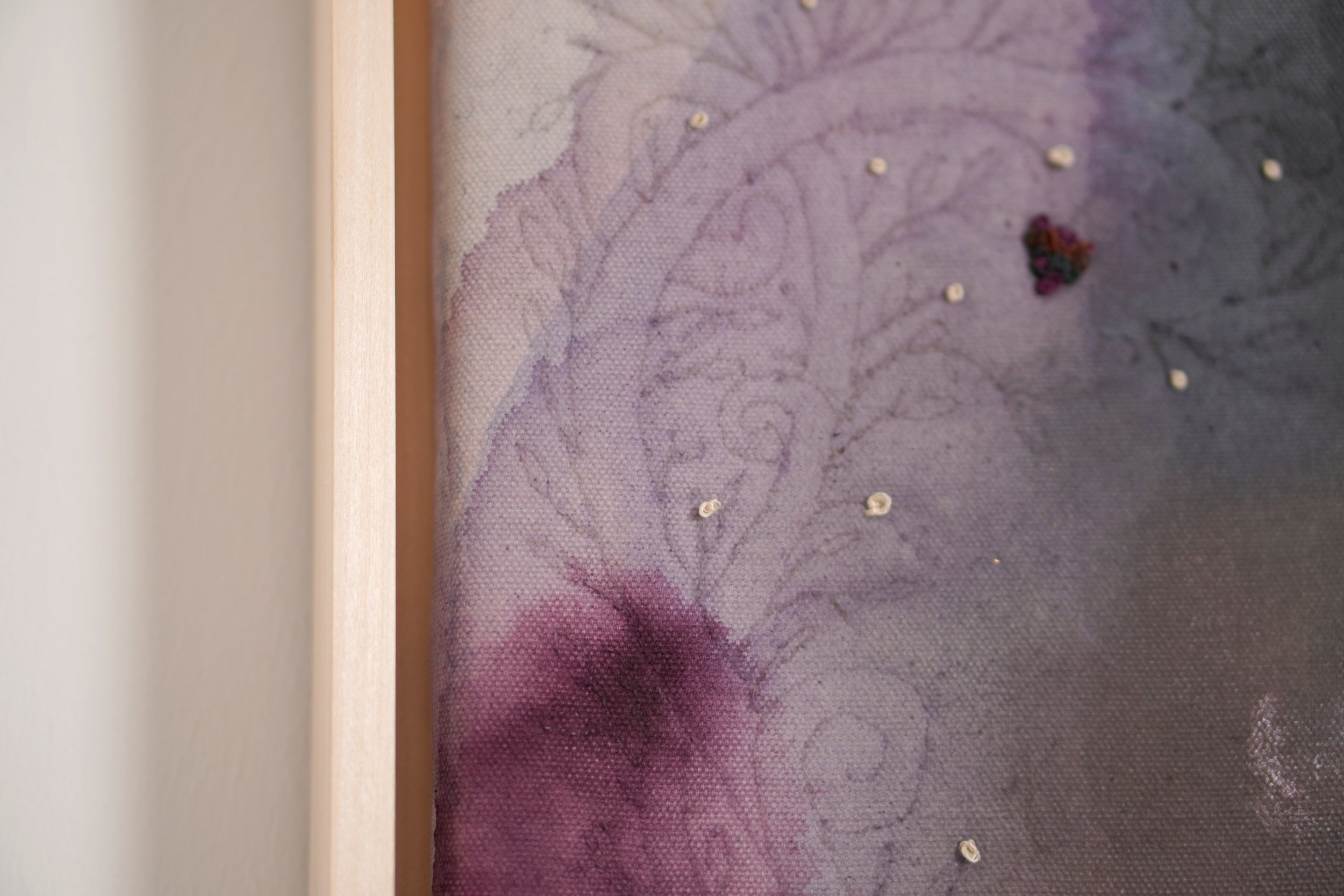 Detailaufnahme von In Seinem Licht, gemalt in Öl und Acryl mit Blattgold