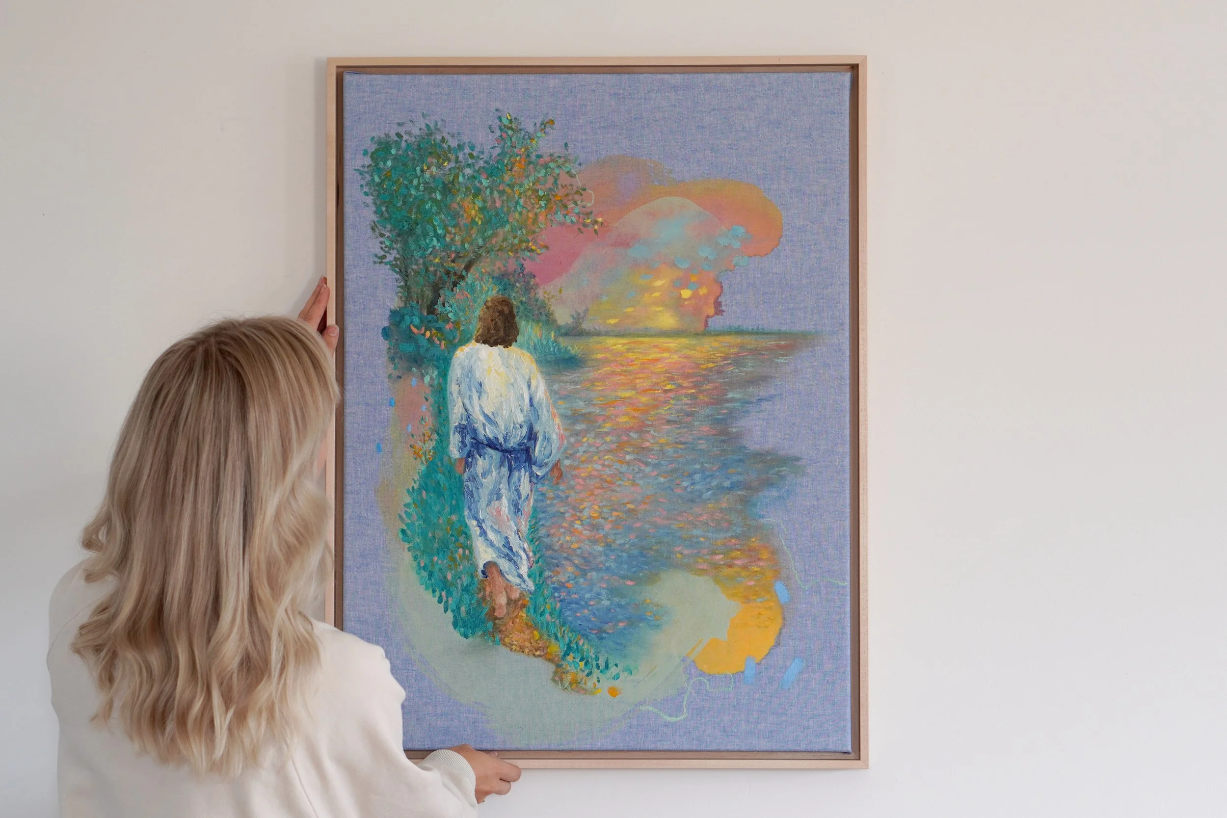 Zu stillen Wassern, christliches Gemälde von Natalie Ingerle
