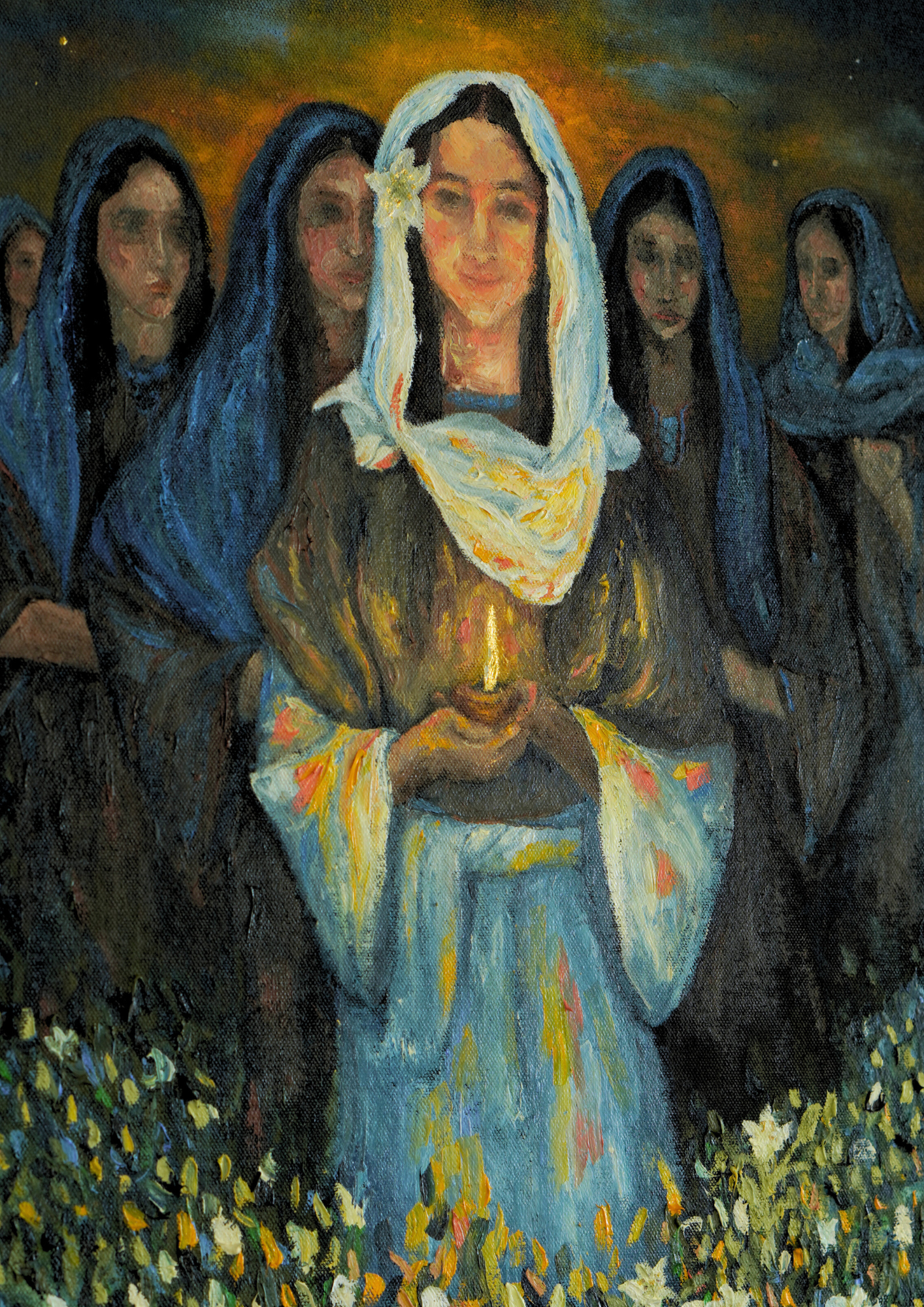 Maranatha, die Frau mit der Lampe, Detailaufnahme