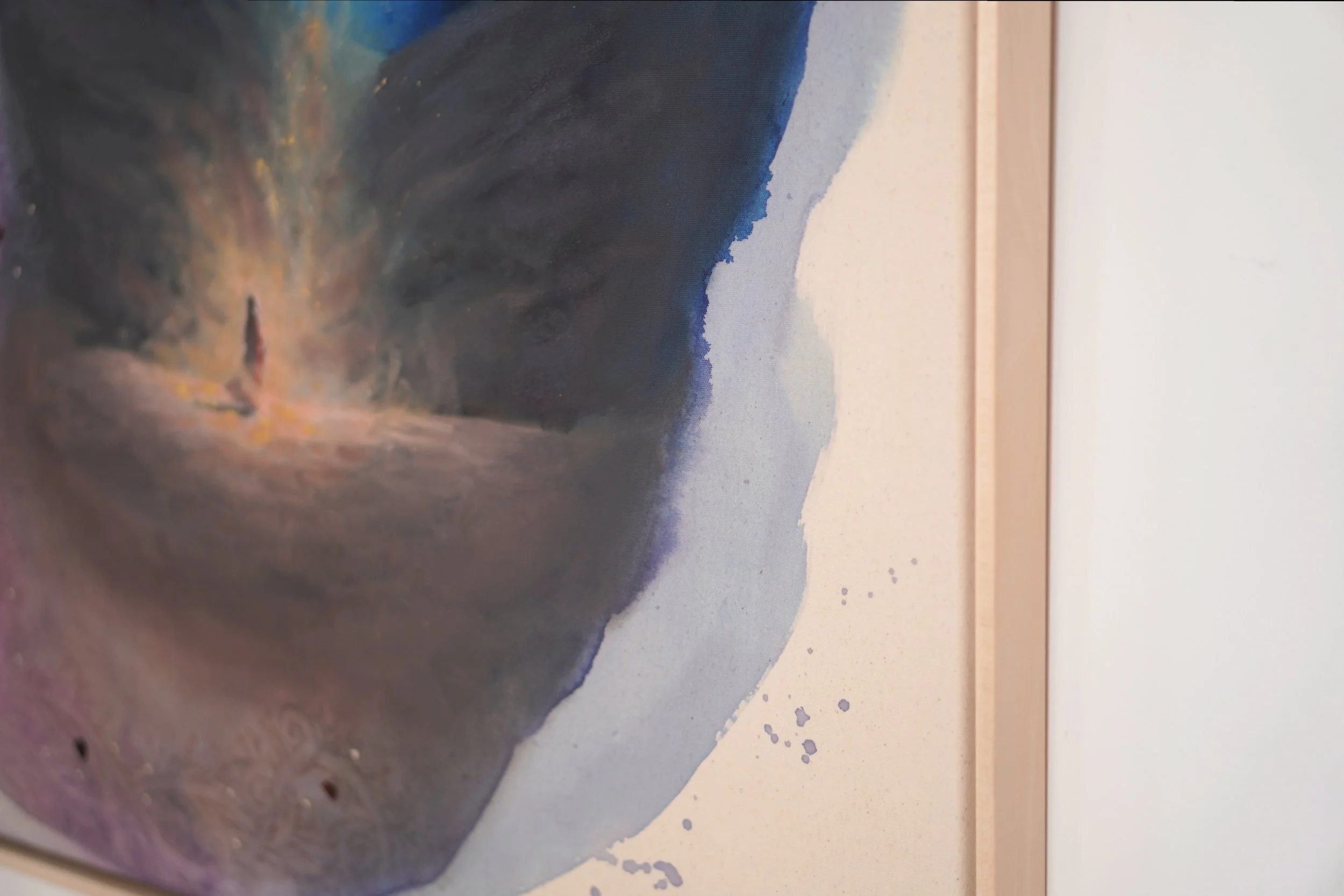 Detailaufnahme von In Seinem Licht, gemalt in Öl und Acryl mit Blattgold