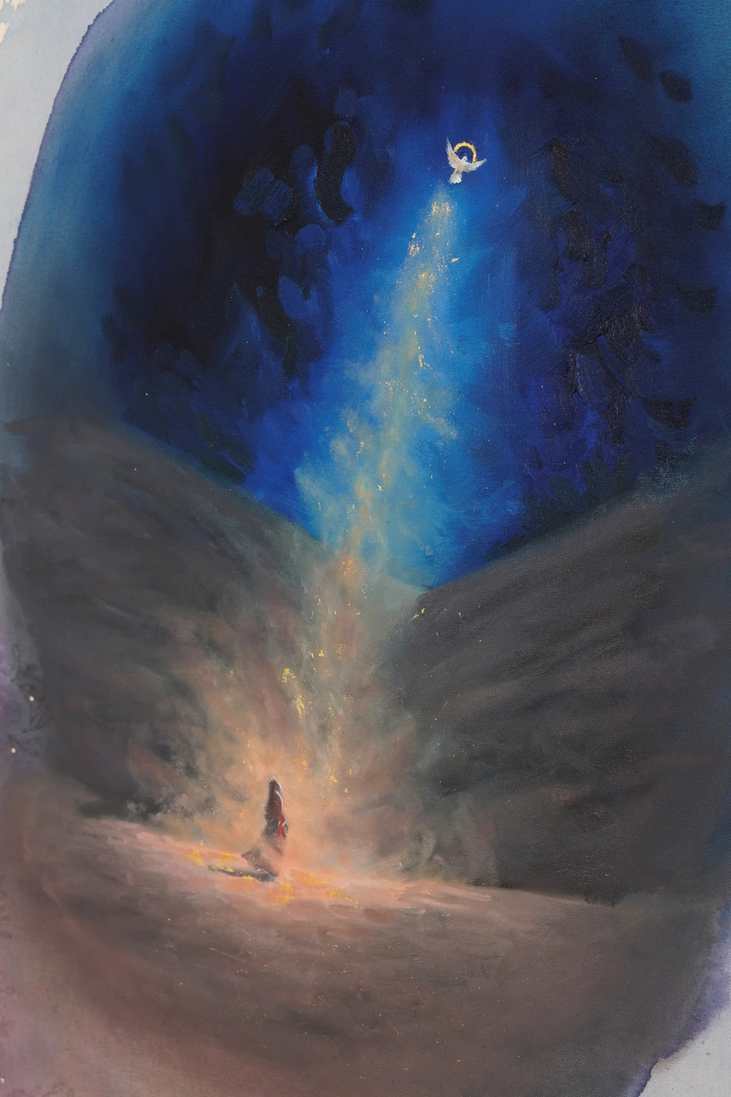 In Seinem Licht, der Lichtstrahl zur kleinen Figur, Detailaufnahme