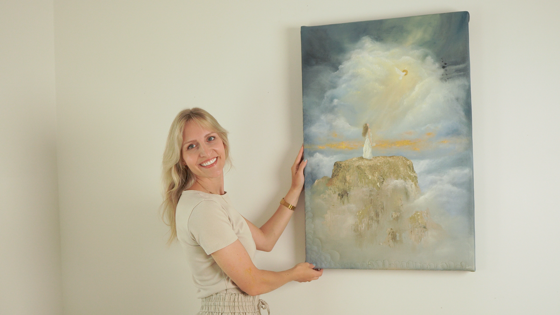 Vom Himmel berührt, christliches Gemälde von Natalie Ingerle