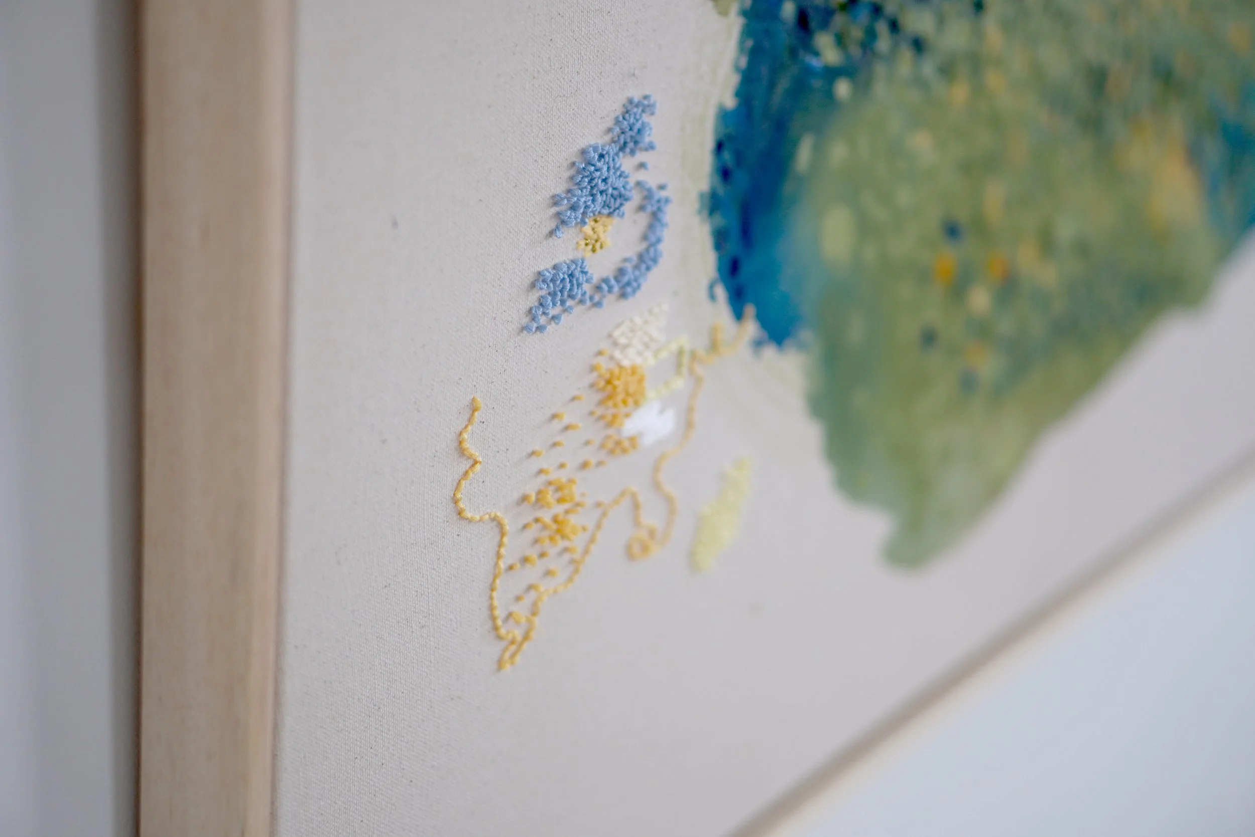 Detailaufnahme von Der Herr ist mein Hirte, gemalt in Öl und Acryl mit Blattgold