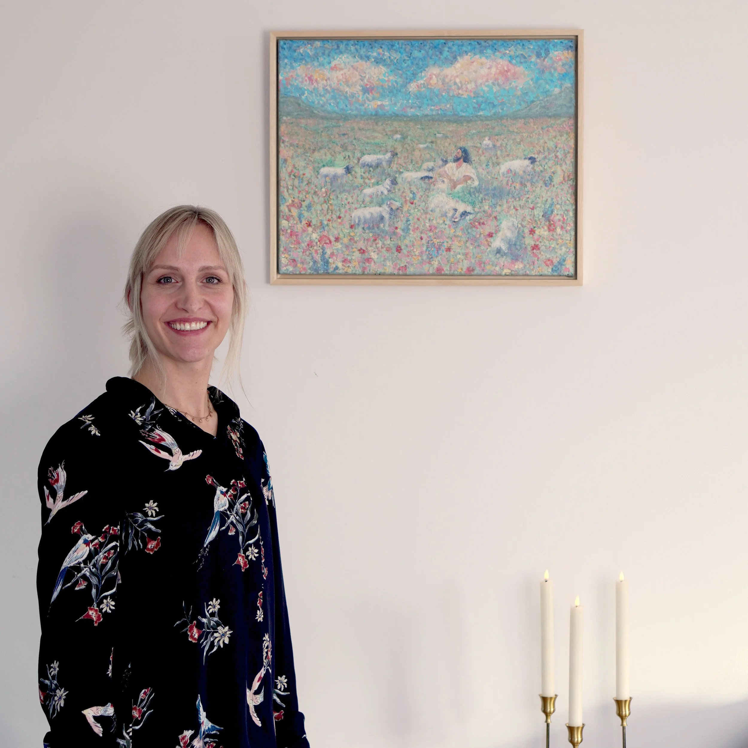 Er erquicket meine Seele, christliches Gemälde von Natalie Ingerle