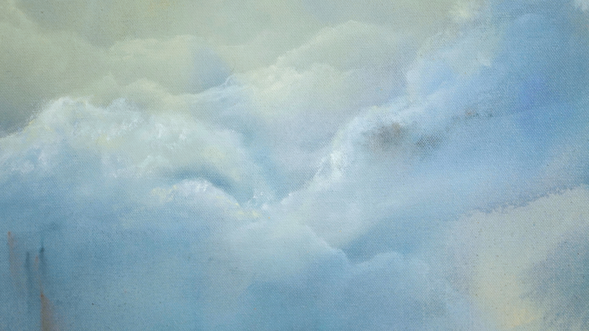 Detailaufnahme von Lebensatem, gemalt in Öl und Acryl mit Blattgold