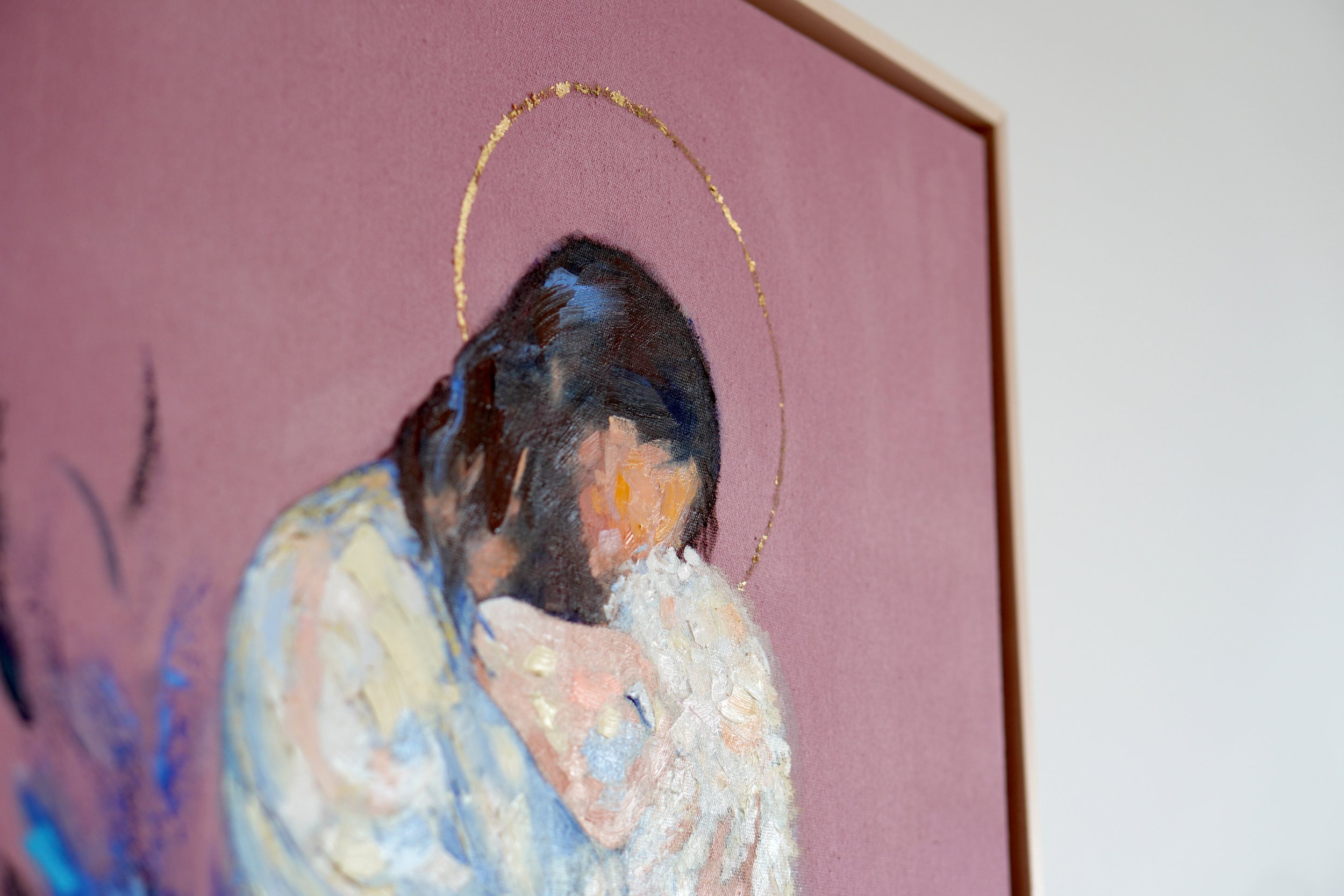 Detailaufnahme von Mir wird nichts mangeln, gemalt in Öl und Acryl mit Blattgold