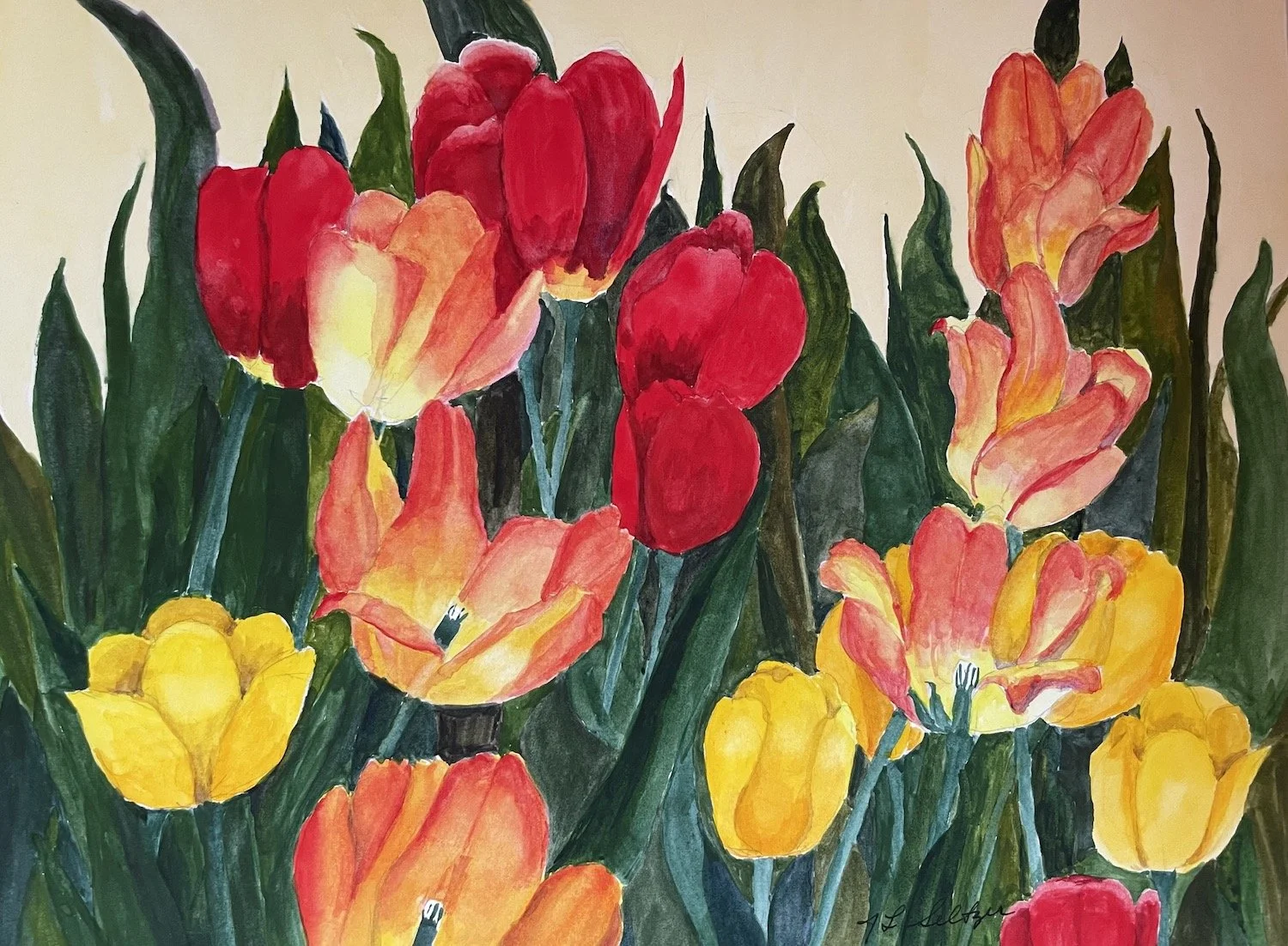 Glowing tulips
11 x 14 inches
Oil on panel
$300