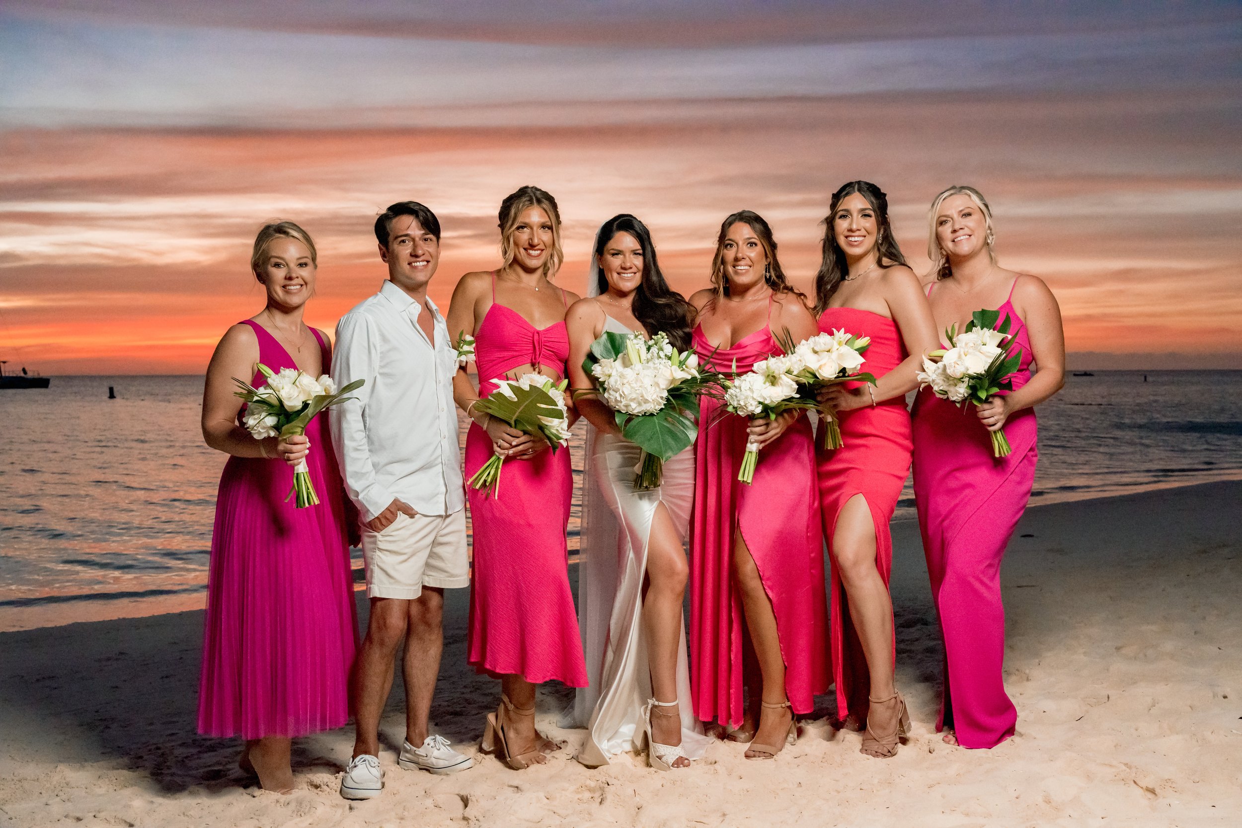 sunset wedding in aruba