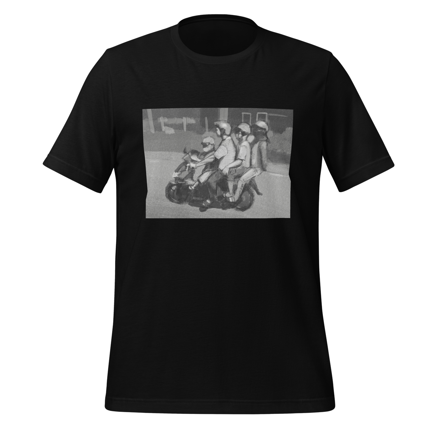 T-shirt Graphique BK Spooks N Scoots – Gris Taille L Homme Occasion