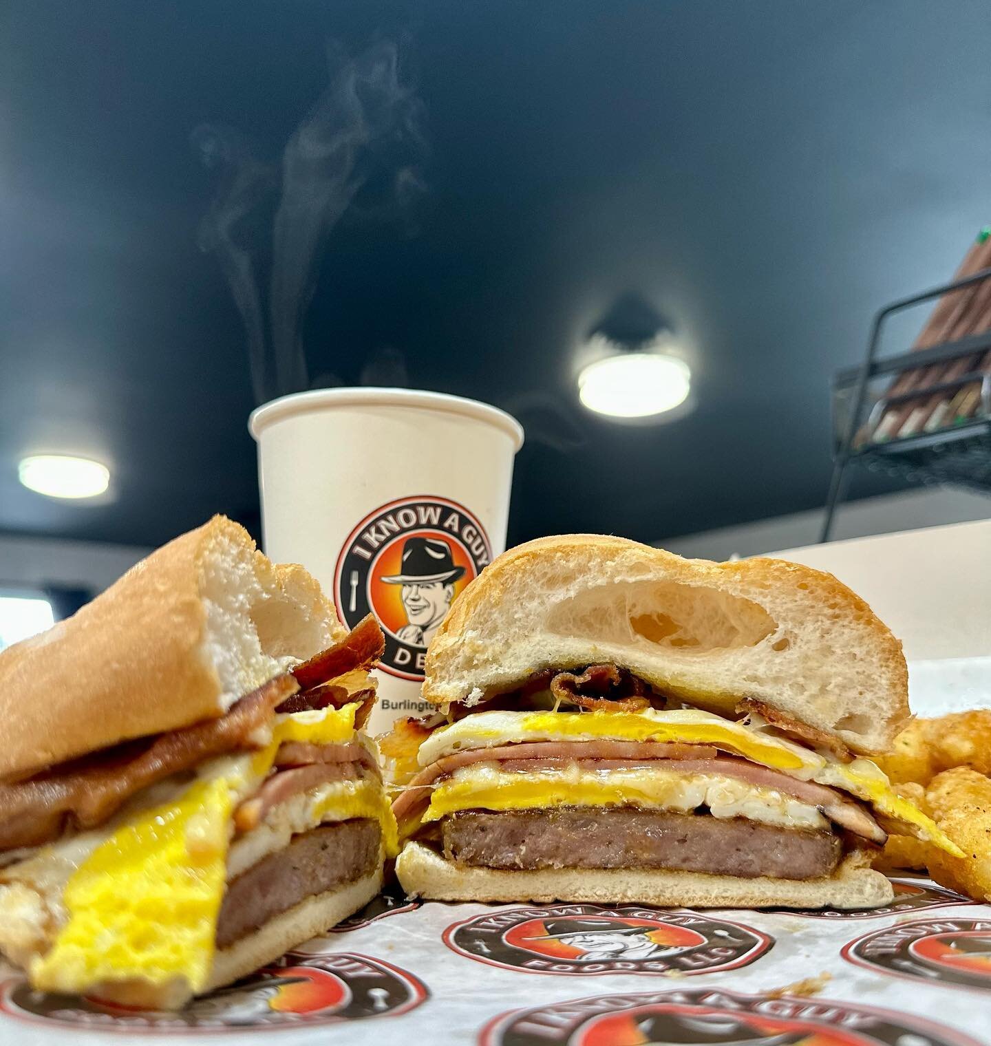 Have we got a deal for you. 

Specials!!!!! While supplies last..

Big Daddy Breakfast Combo -  2 eggs, bacon, ham, sausage, with coffee, and hash browns $10

Chief Mike&rsquo;s Munchies - 2 fried green tomatoes, bacon, chedder, spicy mustard $6.50

